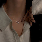 Sterling Silver Zircon Bairy Butterfly Necklace - beautiful Fairy Butterfly Necklace