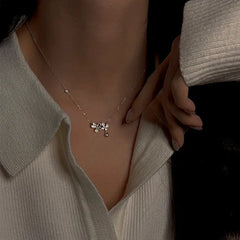 Sterling Silver Zircon Bairy Butterfly Necklace - beautiful Fairy Butterfly Necklace