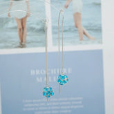 Sterling Silver Zircon Ball Threader Earrings - elegant Zircon Ball Threaders