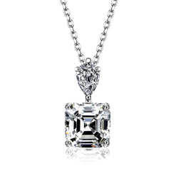 Angled view of the Sterling Silver Zircon Carbon Diamond Earrings And Necklace Set