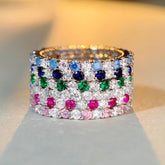 Sterling Silver Zircon Diamond Gemstone Rings - stunning Zircon Engagement Ring
