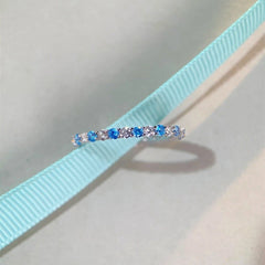 Model's hand wearing the elegant Sterling Silver Zircon Diamond Gemstone Rings