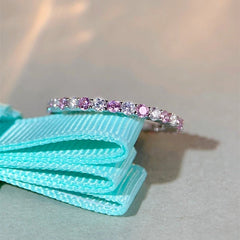 Showcasing the unique band and details of the Sterling Silver Zircon Diamond Gemstone Rings