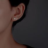 Sterling Silver Zircon Heart Imitation Pearl Stud Earrings - elegant Heart Pearl Studs