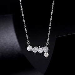 Detailed view of the Sterling Silver Zircon Letter LOVE Necklaces chain and pendant
