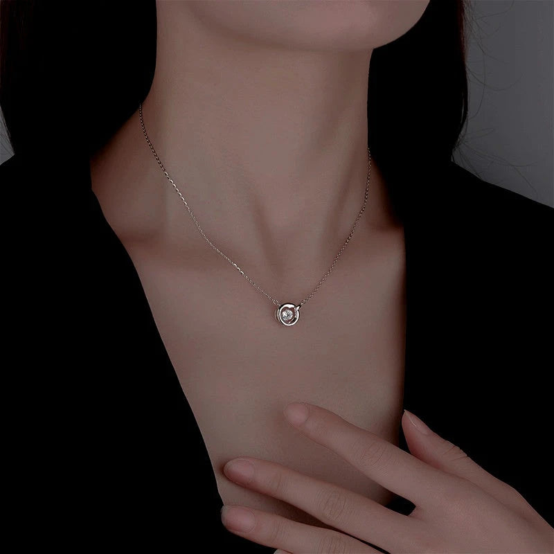 Close-up of the pendant and clasp on the Moving Stone Necklace