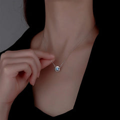 Sterling Silver Zircon Moving Necklace - beautiful Moving Stone Necklace