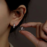Sterling Silver Zircon Small Sun Earrings - elegant Sun Hoop Earrings