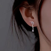 Sterling Silver Zircon Snake Earrings - elegant Zircon Snake Earrings