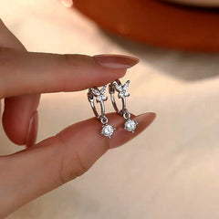Angled view of the Sterling Silver uper Fairy Zircon Butterfly Earrings