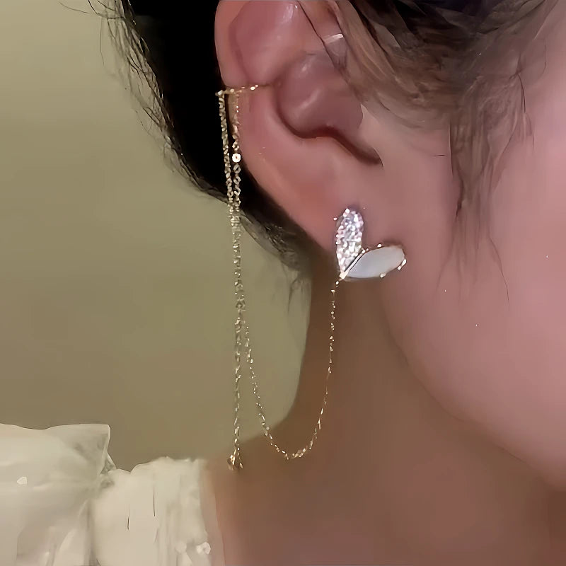 Heart Design Zircon Ear Cuffs (1 Pair) - elegant Zircon Ear Cuffs