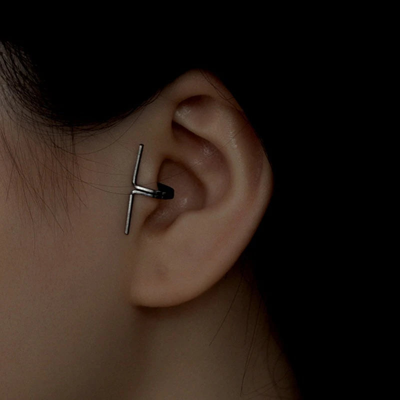 Close-up detail of the sparkling zircons and plating on the Cross-Border Ear Clips