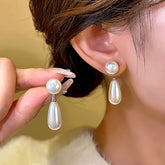 14K Gold-Plated Pear Water Drop Earrings - elegant Pear Water Drop
