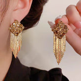 Luxurious & Elegant Gold Tassel Earrings