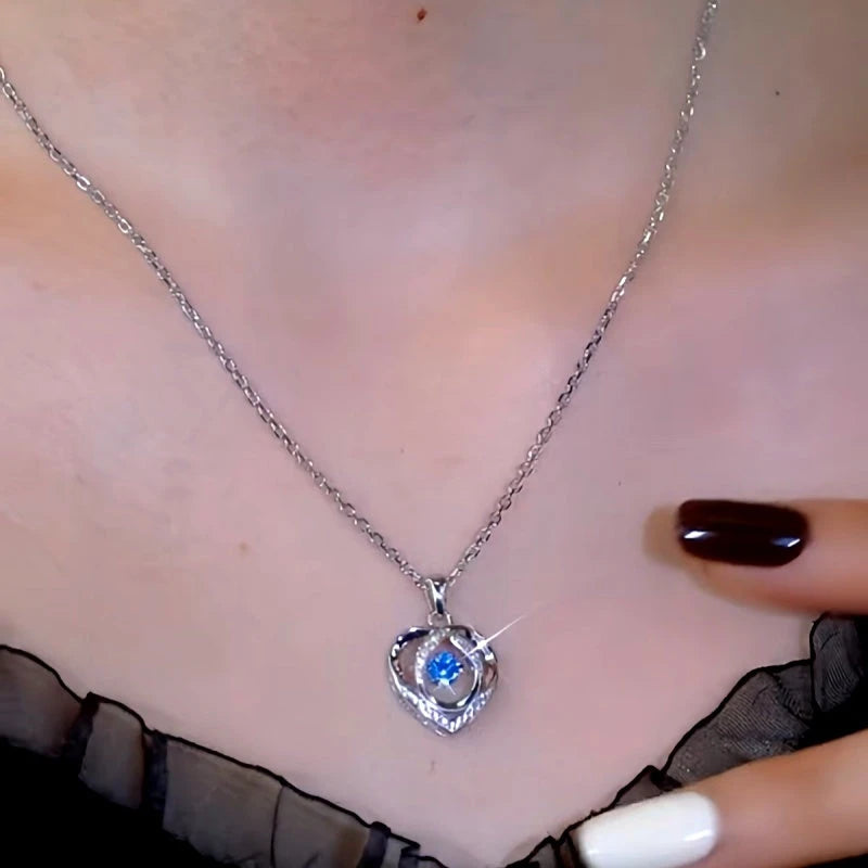 Close-up of the pendant and clasp on the Diamond Heart Pendant