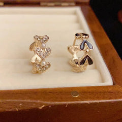 14K Gold-Plated Elegant Heart-Shaped Oil-Drop Earrings - elegant Heart Hoop Earrings