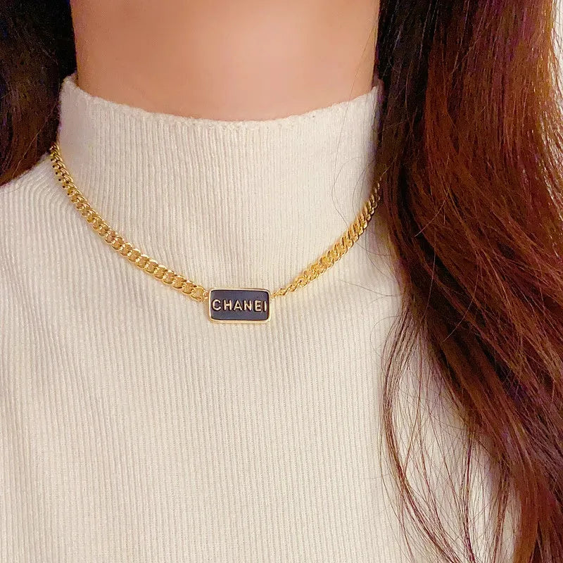 14K Gold-Plated Elegant Letter Square Necklace - beautiful Letter Square Necklace