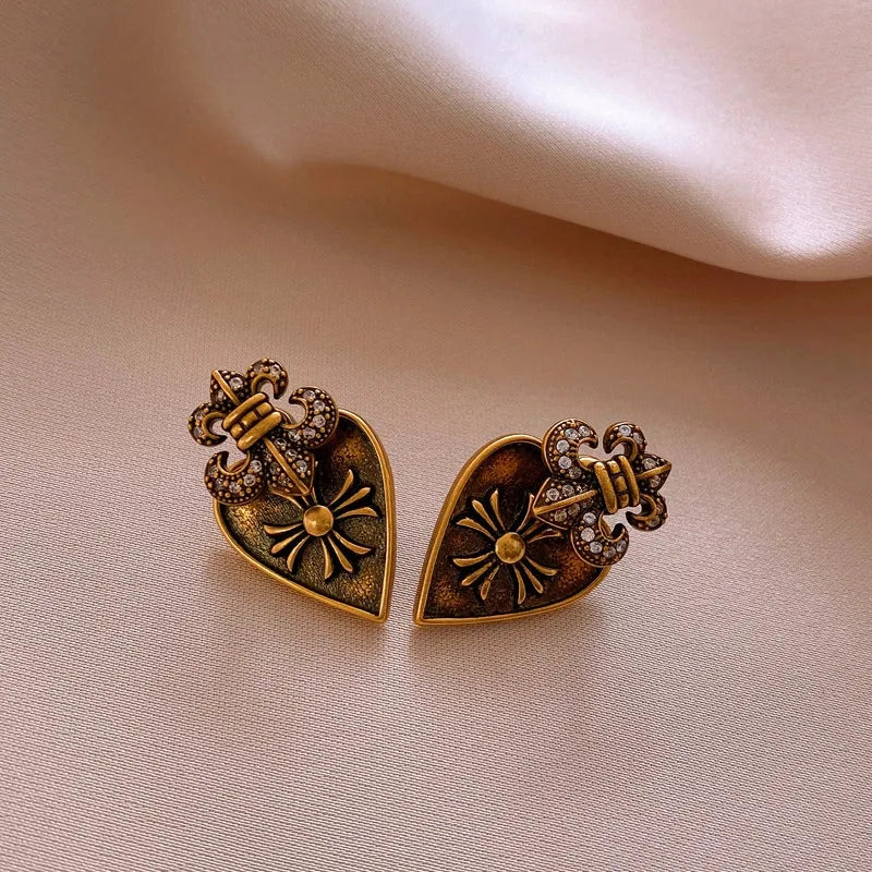 Model showcasing the dangle and style of the 14K Gold-Plated 2025 Elegant Two-Piece Earrings