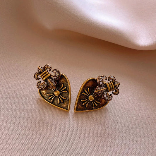 Model showcasing the dangle and style of the 14K Gold-Plated 2025 Elegant Two-Piece Earrings