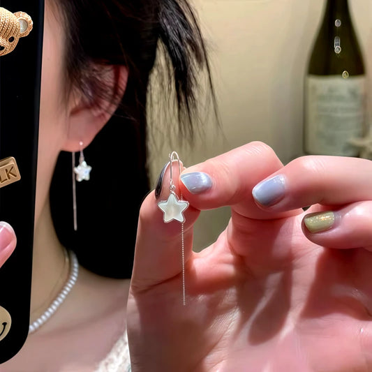 14K Gold-Plated 2025 Hot-Selling Star Threader Earrings - elegant silver threader earrings