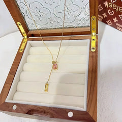 Styling the 14K Gold-Plated Adjustable Square Crystal Necklaces with a beautiful outfit