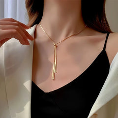 14K Gold-Plated Adjustable Triangle Necklace - beautiful gold triangle necklace
