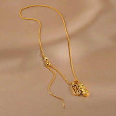 Close-up of the pendant and clasp on the Asian Style Necklace