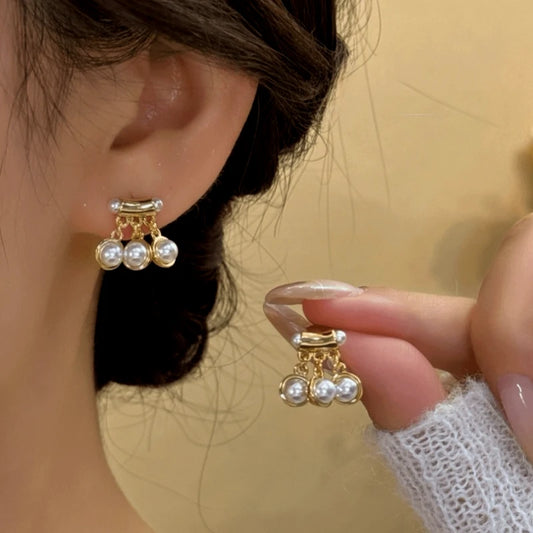 14K Gold-Plated Bead Tassel Earrings - elegant gold tassel earrings