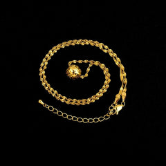 14K Gold-Plated Bean Pendant Necklace worn to showcase its length and pendant detail