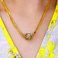 14K Gold-Plated Brown Diamond Magnetic Necklaces - beautiful Magnetic Necklace