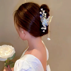 Close-up showing the material and craftsmanship of the Tassel Hair Clip