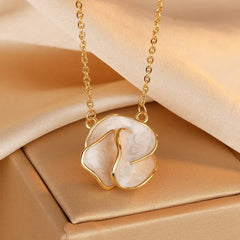 14K Gold-Plated Camellia Necklace - beautiful Camellia Necklace