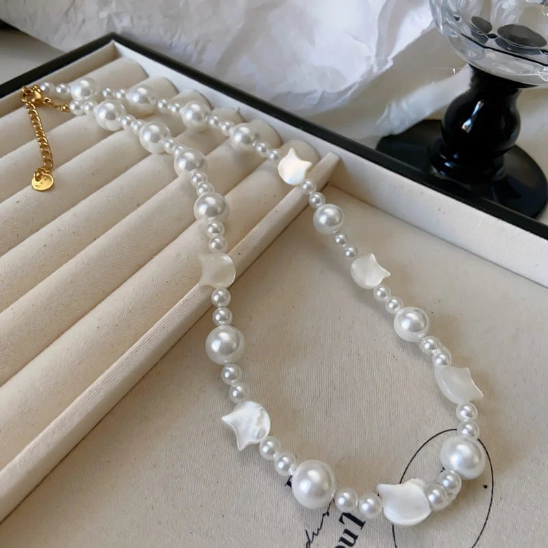 The perfect Cat Pearl Necklace for layering or wearing as a statement piece