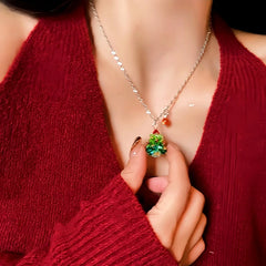 Close-up of the pendant and clasp on the Christmas Tree Necklace