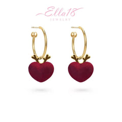 14K Gold-Plated Christmas Deer Heart Earrings - elegant Deer Heart Earrings