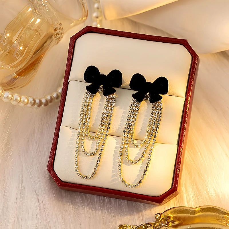 Perfect Flocked Bow Earrings for adding glamour to any outfit