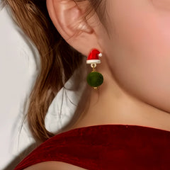 Close-up detail of the sparkling zircons and plating on the Plush Ball Earrings