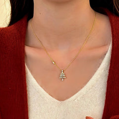 Close-up of the pendant and clasp on the Zircon Tree Necklace