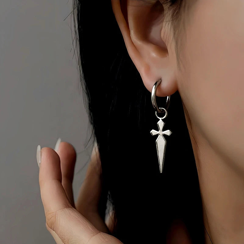 14K Gold-Plated Cross Personalized Earrings - elegant Silver Cross Earrings