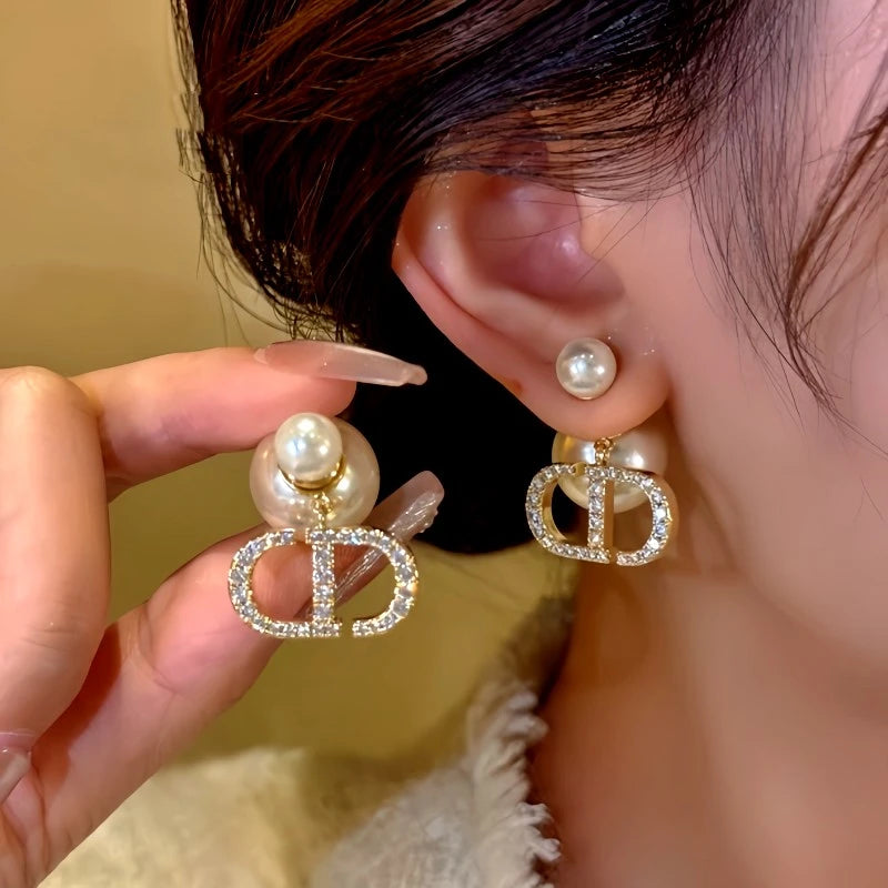 14K Gold-Plated Daimond Bead Jacket Earrings - elegant Bead Jacket Earrings