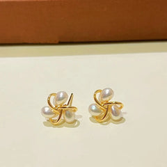 14K Gold-Plated Diamond Bead Stud Earrings - elegant Diamond Bead Studs