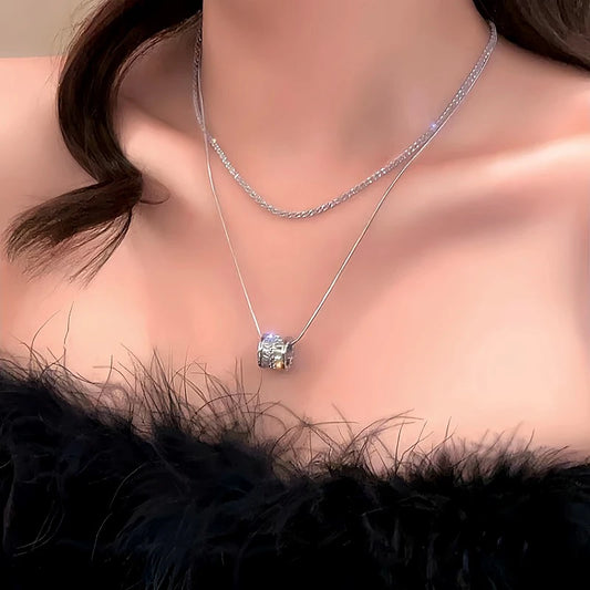 14K Gold-Plated Double-Layered Chain Necklace - beautiful Double-Layered Chain Necklace