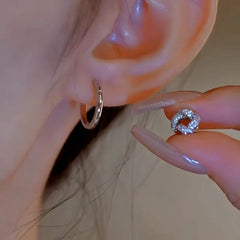 Angled view of the 14K Gold-Plated Elegan One-Piece Plain Hoop Earrings