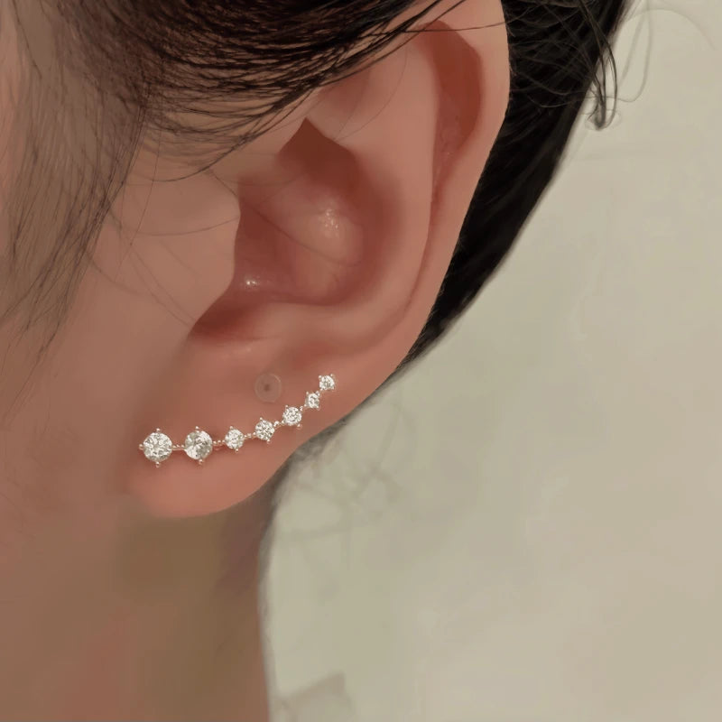 Close-up detail of the sparkling zircons and plating on the Big Dipper Earrings