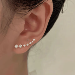 Close-up detail of the sparkling zircons and plating on the Big Dipper Earrings