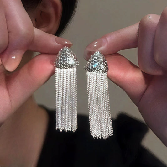 14K Gold-Plated Elegant Bling Tassel Earrings - elegant Bling Tassel Earrings