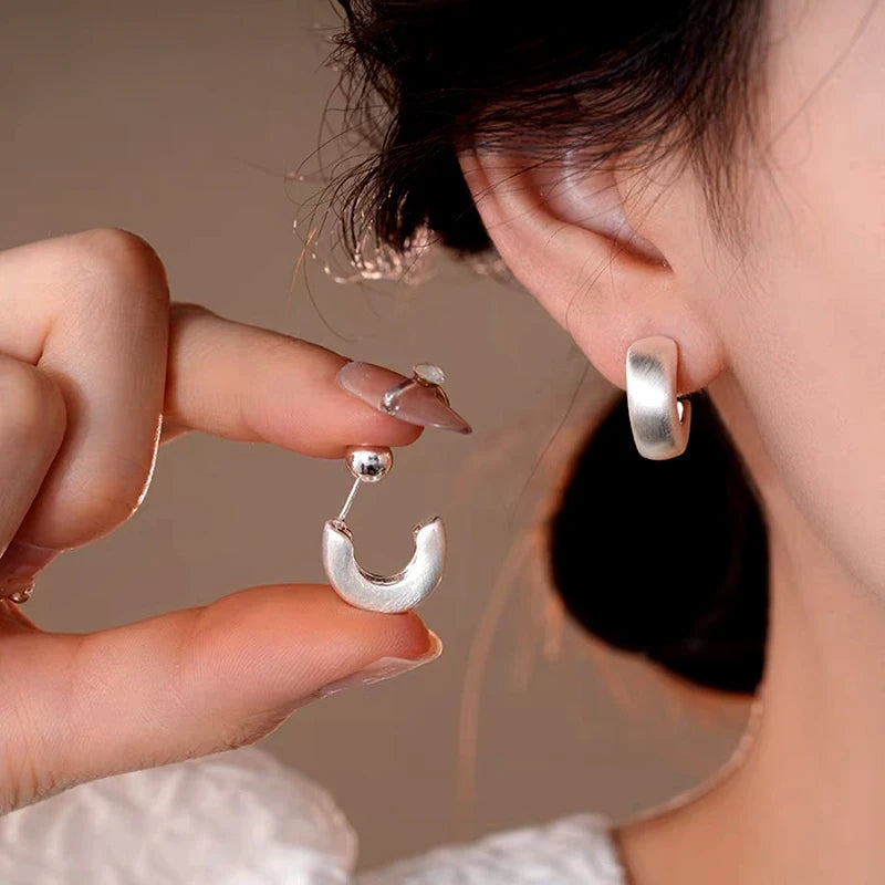 14K Gold-Plated Elegant C-Shaped Earrings - elegant C-Shaped Hoop Earrings