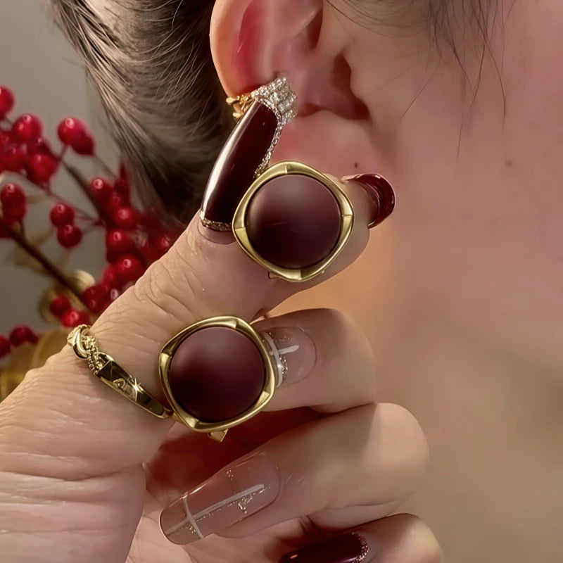 Close-up detail of the sparkling zircons and plating on the Chocolate Studs