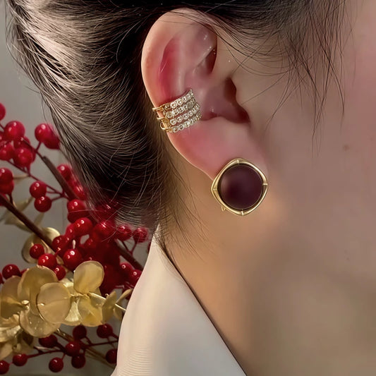 14K Gold-Plated Elegant Chocolate Studs - elegant Chocolate Studs