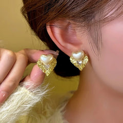 14K Gold-Plated Elegant Detachable Love Bead Earrings - elegant Detachable Heart Earrings